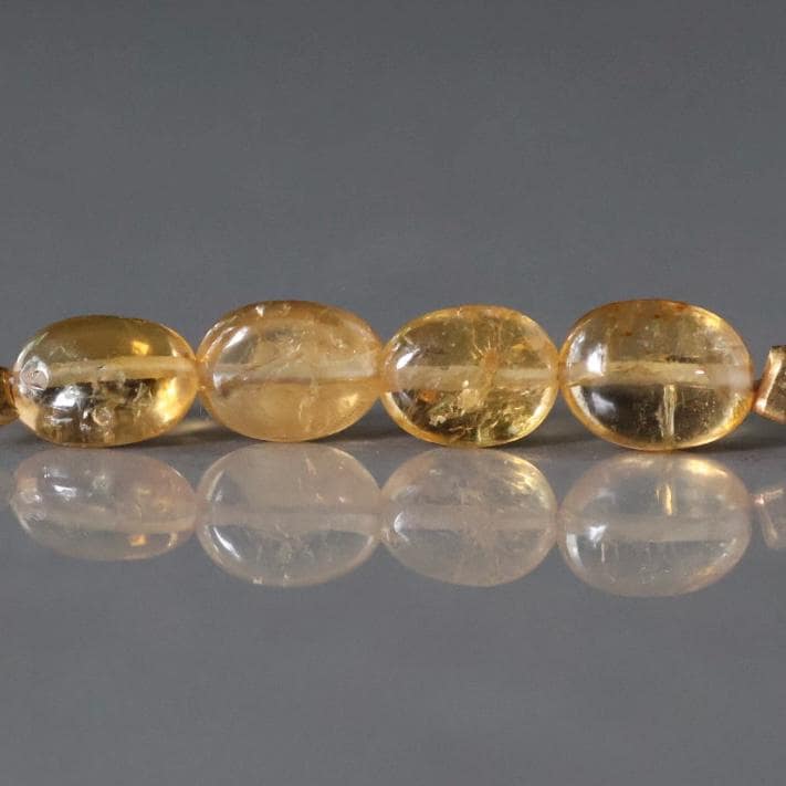 Yellow Tourmaline Oval Beads Smooth 4 PCs Gem Quality Gemstone Beads DIY Jewelry Making Gift October Birthstone