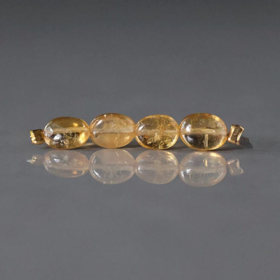 Yellow Tourmaline Oval Beads Smooth 4 PCs Gem Quality Gemstone Beads DIY Jewelry Making Gift October Birthstone